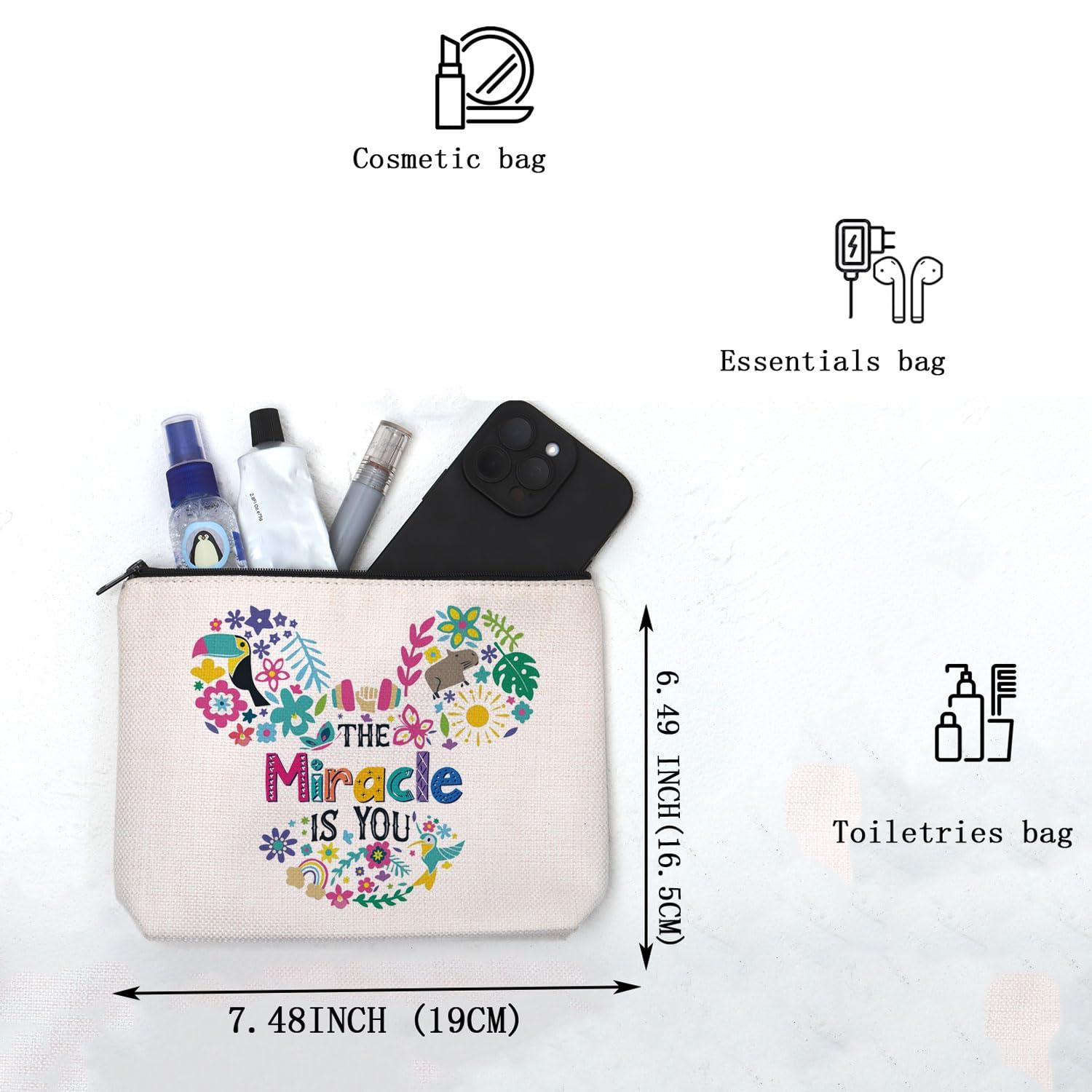 MAOFAED MAOFAED The Miracle Is You Inspirational Quote Magic Kindom Gift Cosmetics Bag Makeup Bag For Women (miracle is you)