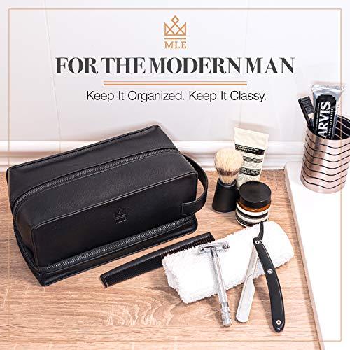 MAKE LIFE EXCLUSIVE Leather Toiletry Bag for Men, Gift For Men, Mens Travel Bag Toiletry, Leather Shaving Bag, Leather Dopp Kit for Men, Mens Leather Toiletry Bag, Mens Travel Toiletry Bag, Hygiene & Grooming Kit