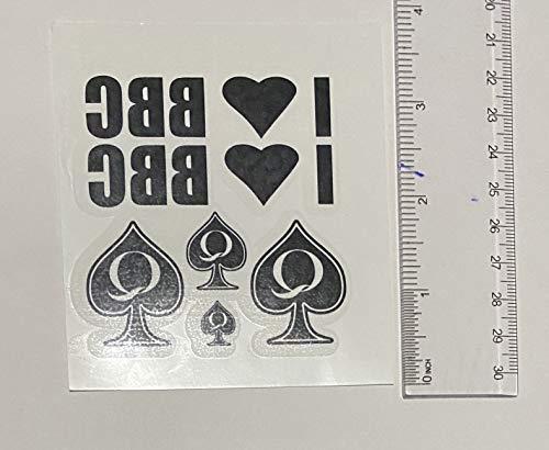 SpadesCastle 5 Sheets of Temporary Tattoos I Love BBC and QoS Queen of Spades 30 Total Tattoos