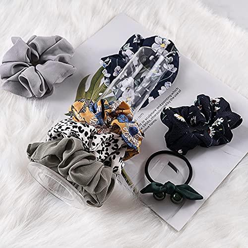 Coward Coward 2 Pcs/Set Clear Acrylic Scrunchie Holder Hair Band Organizer Hair Ties Display Stand for Girls Women (Acrylic 8.6 inch Tall)