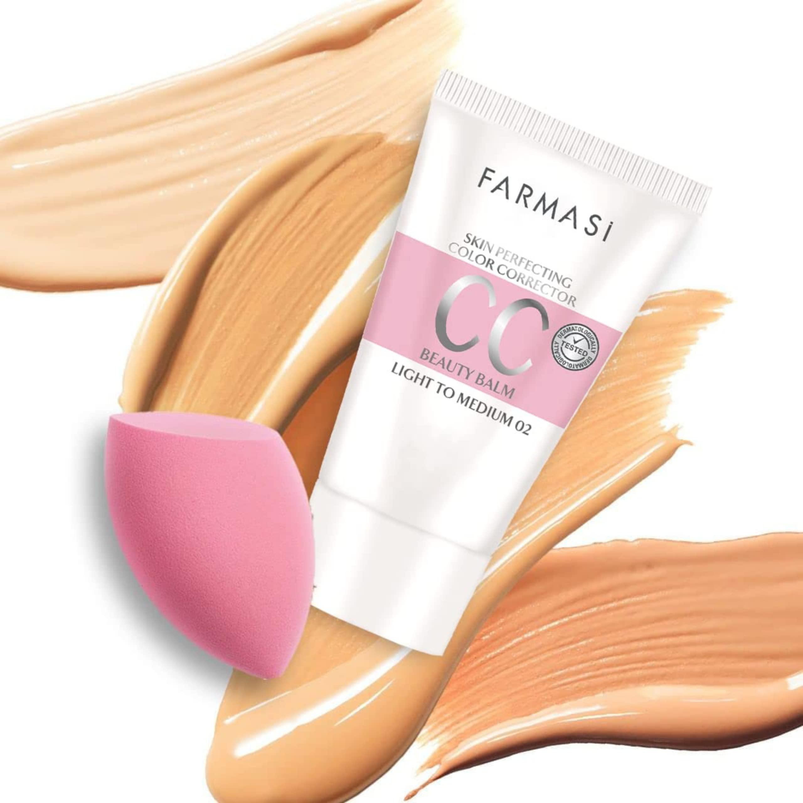 FARMASi FARMASi CC Color Control Cream, Natural and Flawless Finish, Enriched Formula with Multimineral & Spf 25+, All-Day Hold, All Skin Types, 1.7 fl. oz, Light to Mediuum
