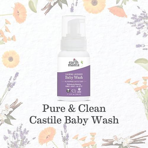 Earth Mama Earth Mama Calming Lavender Baby Wash Liquid Foaming Hand Soap, Organic All-Purpose Lavender Body Wash for Sensitive Skin, Castile Soap with Coconut Oil, Shea Butter, Calendula, & Aloe, 5.3 Fl Oz
