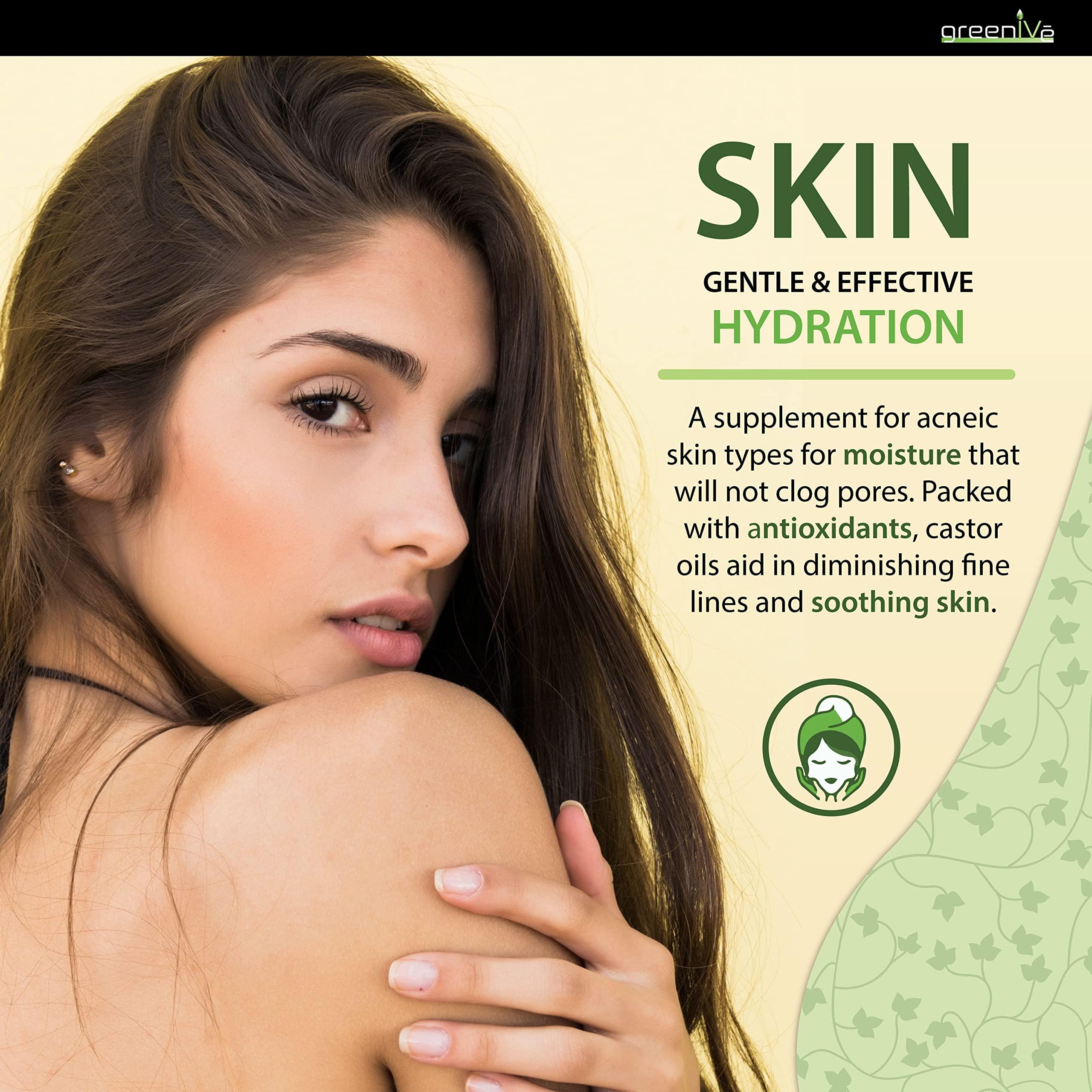 GreenIVe GreenIVe Castor Oil Organically Grown 100% Pure 128oz (1 Gallon) Bottle Cold Pressed, Hexane Free, Eyelash and Eybrow Growth Serum, Skin Moisturizer Detox and Wraps