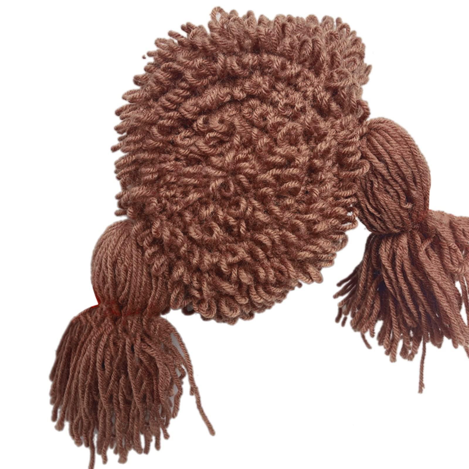 Tseses Tseses Curly Brown Short Wigs for Men Layered Fluffy Synthetic Fiber Wigs for Daily Party Mens Costume Wig