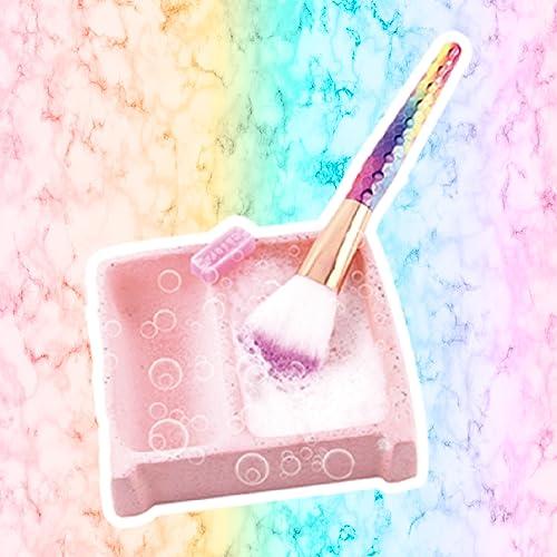 Tweezer Tweezer - Mini Mexican Washboard for Makeup Brush Cleaner Handmade, Brush Cleaning, Washing Tool Cosmetic Brush Clanear, Mexican Lavaderito, Lavadero Miniatura Artesanal, Brush Washer (White)