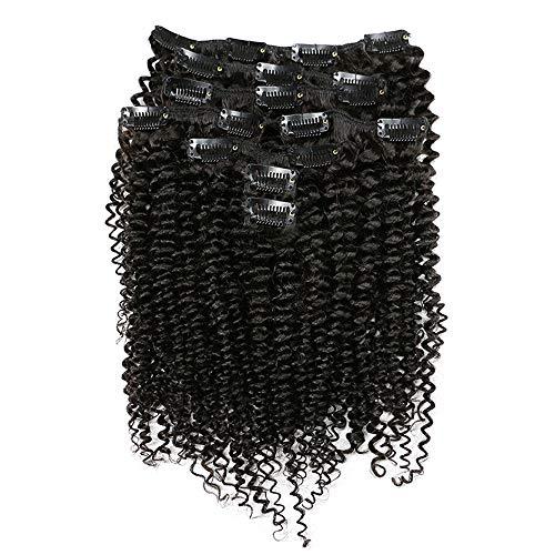 Slove Hair Slove Hair 3C 4A Afro Kinky Curly Clip in for African American Hair Extensions Double Wefted Thick Big Kinky Curly Clip ins 8 Pieces 120g 24inch