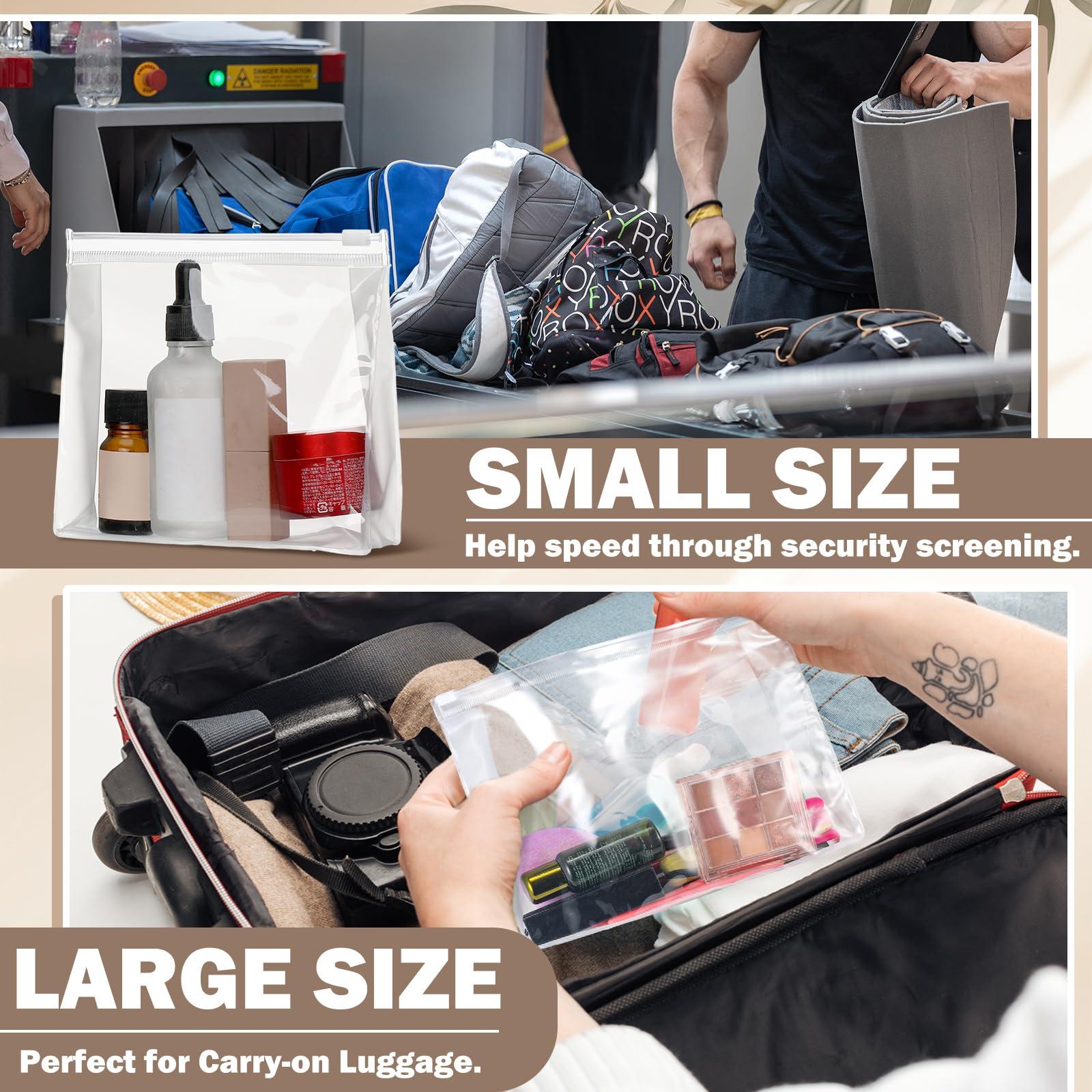 Xuniea Xuniea 50 Pieces Mini Clear Makeup Bag Small Clear Zipper Pouch Travel Bag for Toiletries Plastic Cosmetic Organizer Waterproof for Women Men Vacation(9.8\'\',7.9\'\',5.9\'\',Transparent)