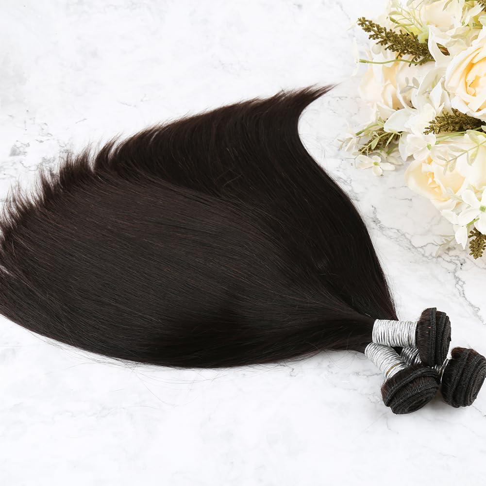 Bella Hair Bella Hair Double Drawn Human Hair Bundle Straight | Full Cuticle in Same Direction | Thick Ends & Extra Long Lifespan | Remy Virgin Hair Weave (14\"14\")