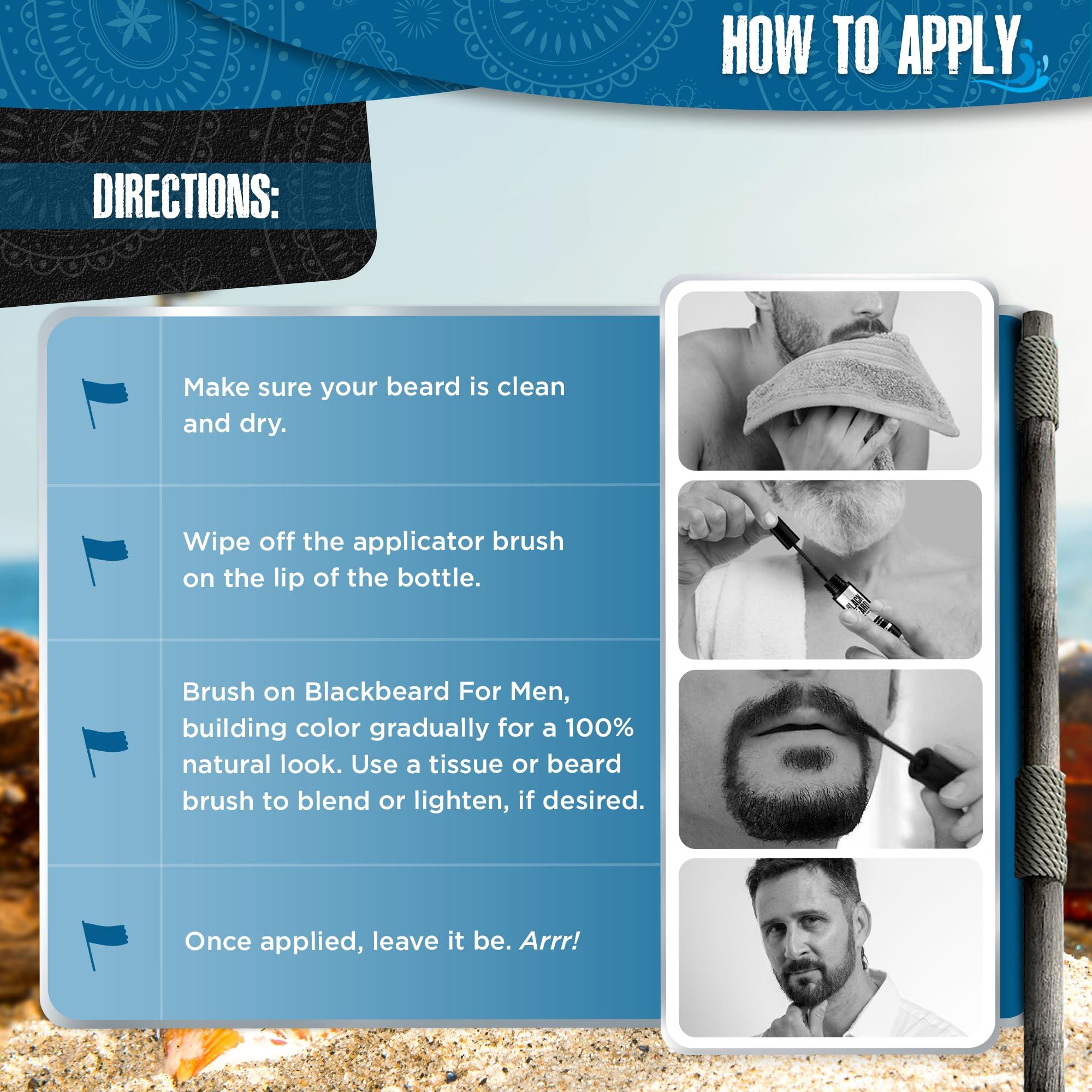 BLACKBEARD Blackbeard Formula X - Instant, Hypoallergenic, 1-Day Color for Men\'s Beard, Mustache, Eyebrows, and Sideburns - Temporary Tint - Brown/Auburn, 6 Pack