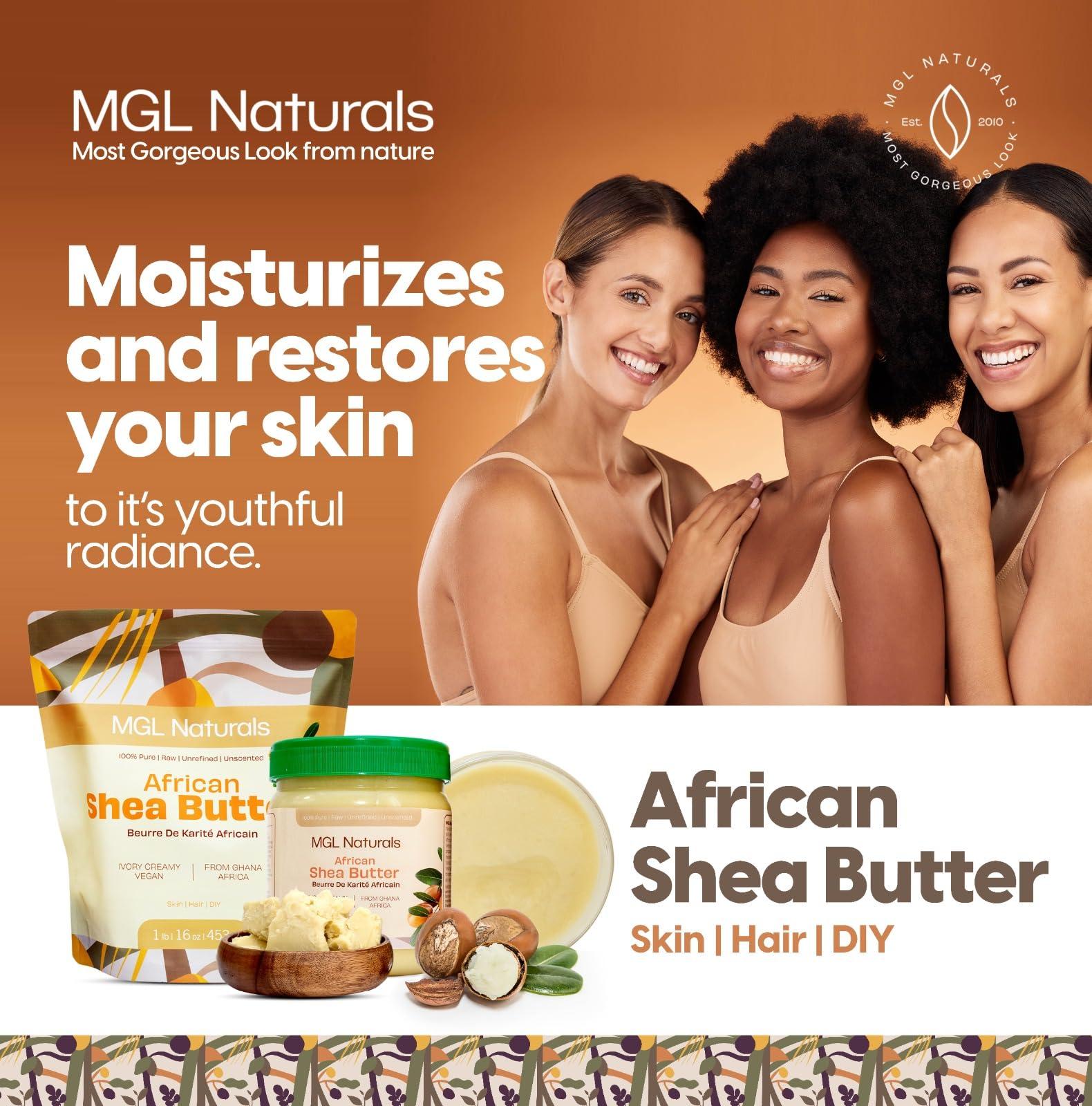 MGL Naturals MGL Naturals Raw African Shea Butter Ivory 5 lb bulk, 100% Pure, Raw and Unrefined. Nourish and moisturize. Use alone or DIY recipes. From Ghana, Africa. (5 lb)
