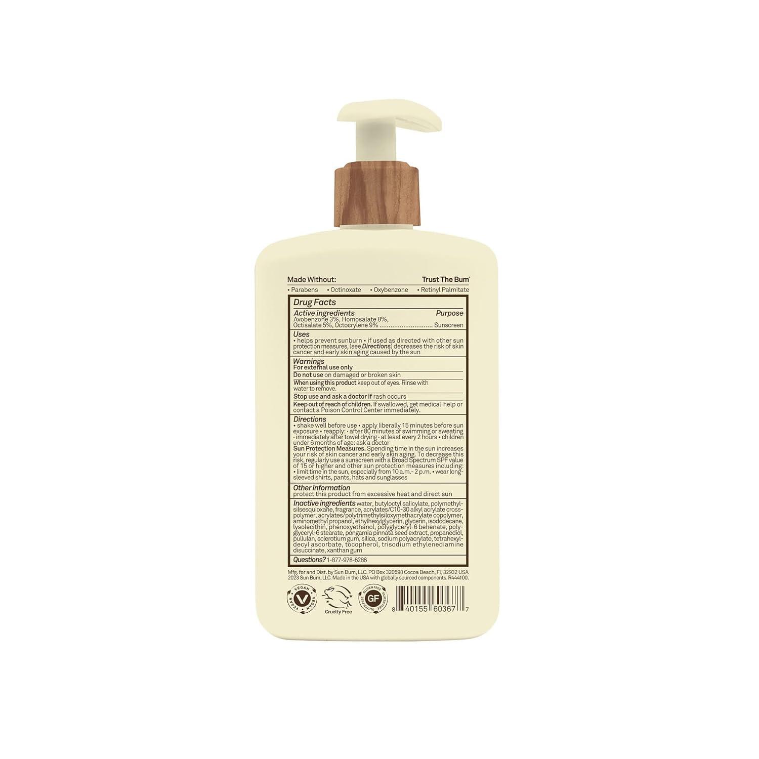 Sun Bum Sun Bum Daily SPF 50 Sunscreen Body Lotion| Broad Spectrum Moisturizing Sunblock with Vitamin E | Vegan and Hawaii 104 Act Compliant (Octinoxate & Oxybenzone Free) | Dermatologist Tested | 8 Fl Oz