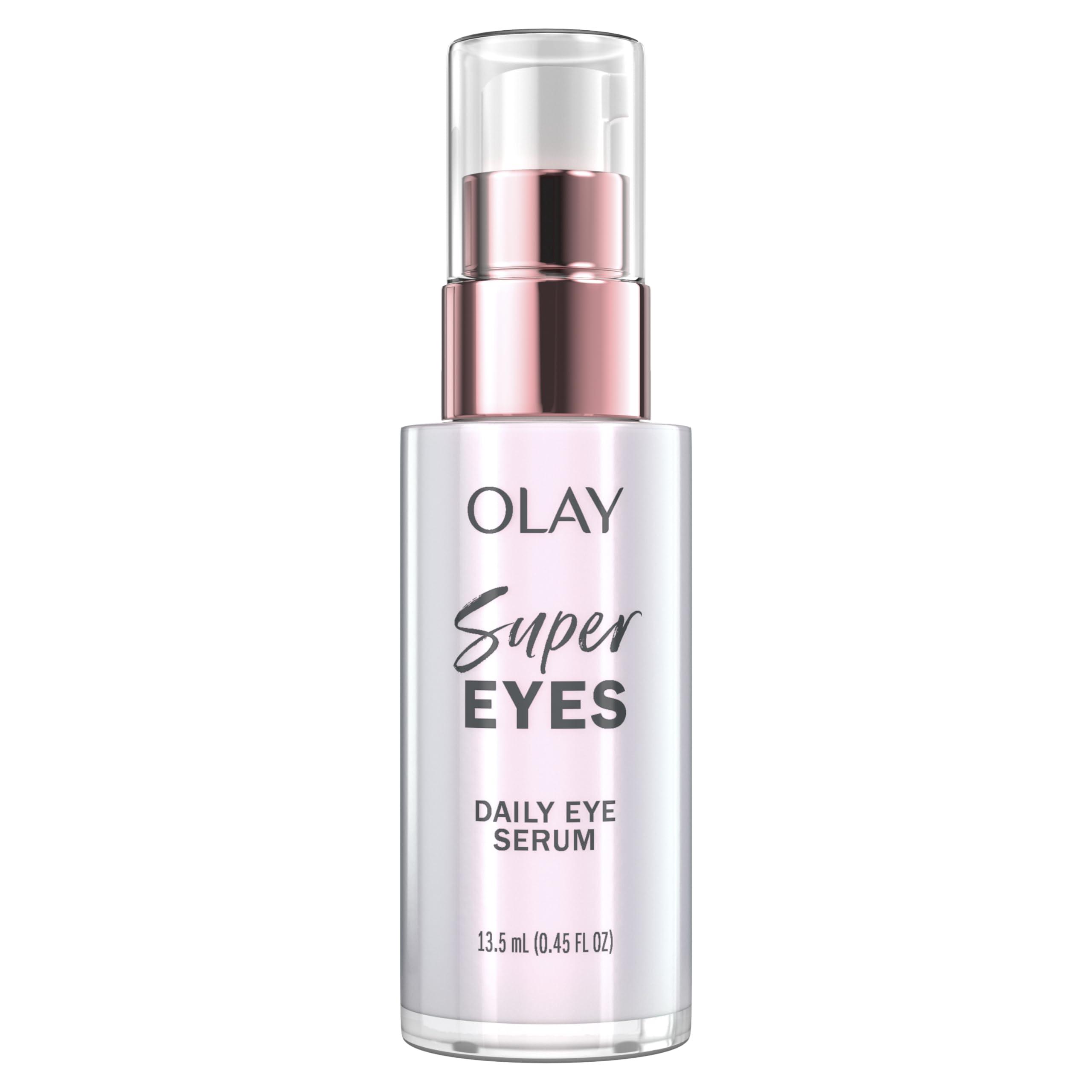 Olay Olay Super Eye Serum - Vitamin C, Caffeine, Niacinamide, Amino Peptide, Aloe Vera - Brightens Dark Circles, Anti-Wrinkle, Anti-Aging, Brightening, Smooths Fine Lines, Firming, Hydrating, 0.45 Oz