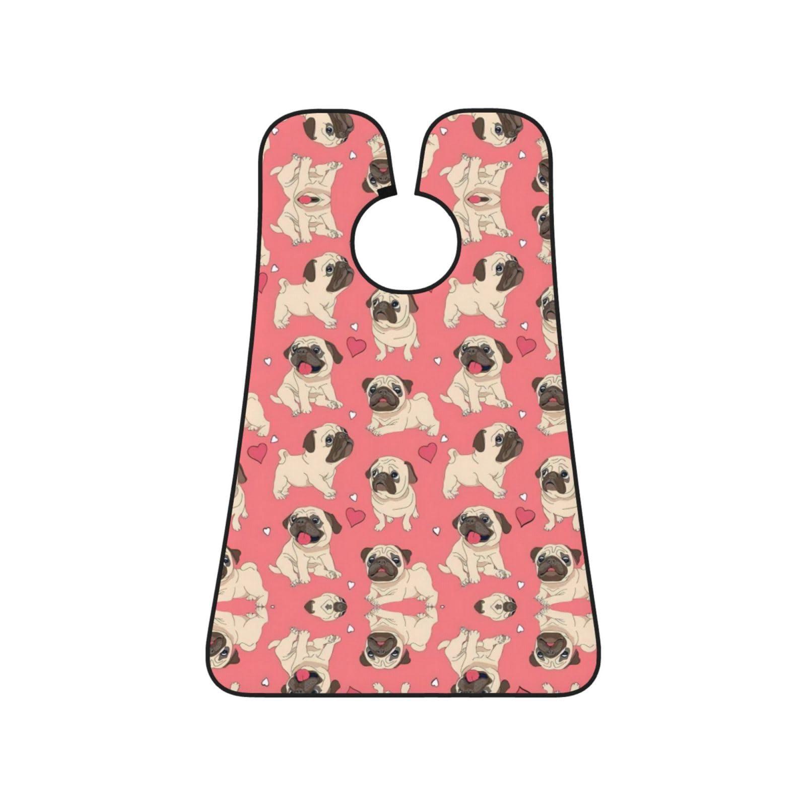 YQxwJL YQxwJL Funny Cartoon Pug Puppy Dog Print Beard Bib Beard Apron Beard Hair Catcher For Men Shaving Waterproof Beard Cape