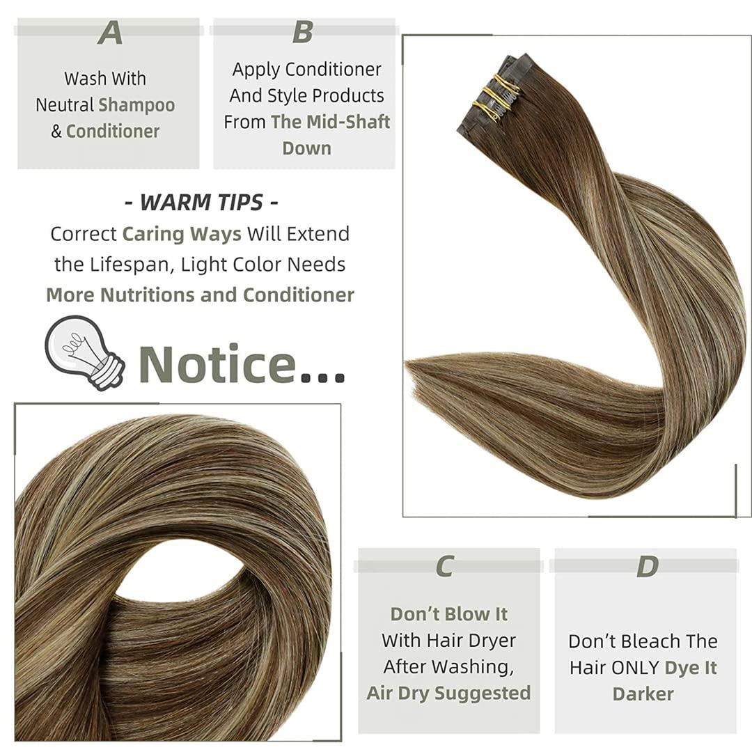 Sweejim Seamless Hair Clip Hair Extensions Remy Human Hair 120G Pu Invisible Clip In Extensions Human Hair Color 1B 22inches 100g/Set