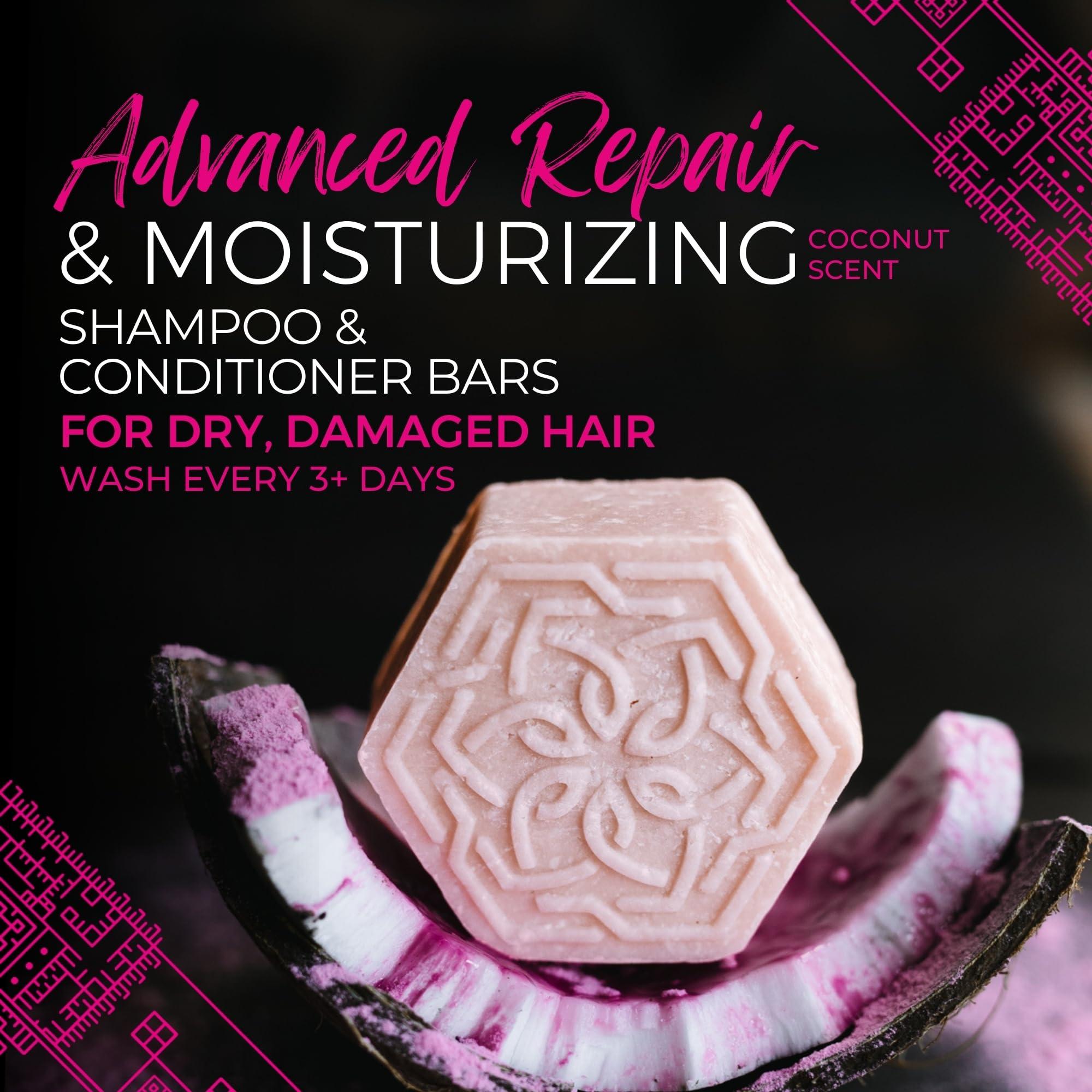 Viori Viori Coconut Bliss Advanced Repair and Moisturizing Shampoo Bar - Made with Rice Water for Hair Growth - Handcrafted Sulfate Free Shampoo