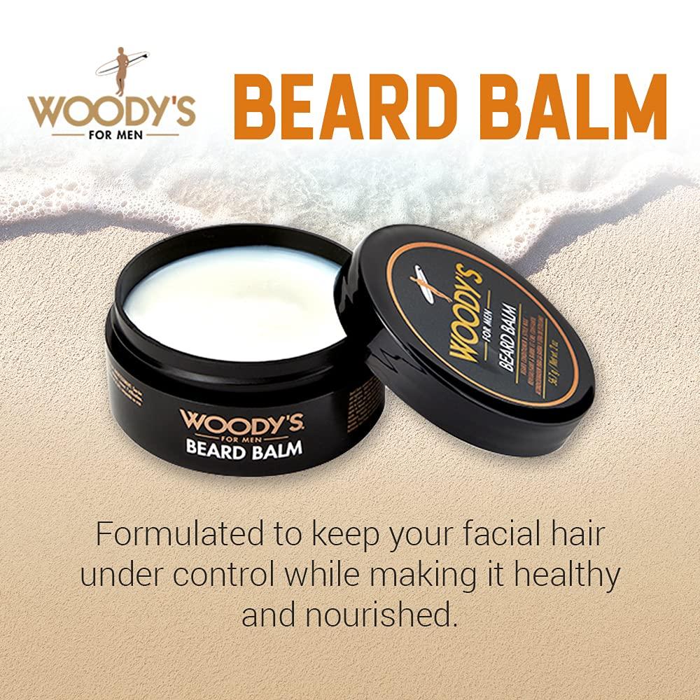 Woody's Woody\'s 2-in-1 Beard Balm, Facial Hair Conditioner and Style Wax, with Coconut Oil, Panthenol, and Natural Beeswax, 2 Oz