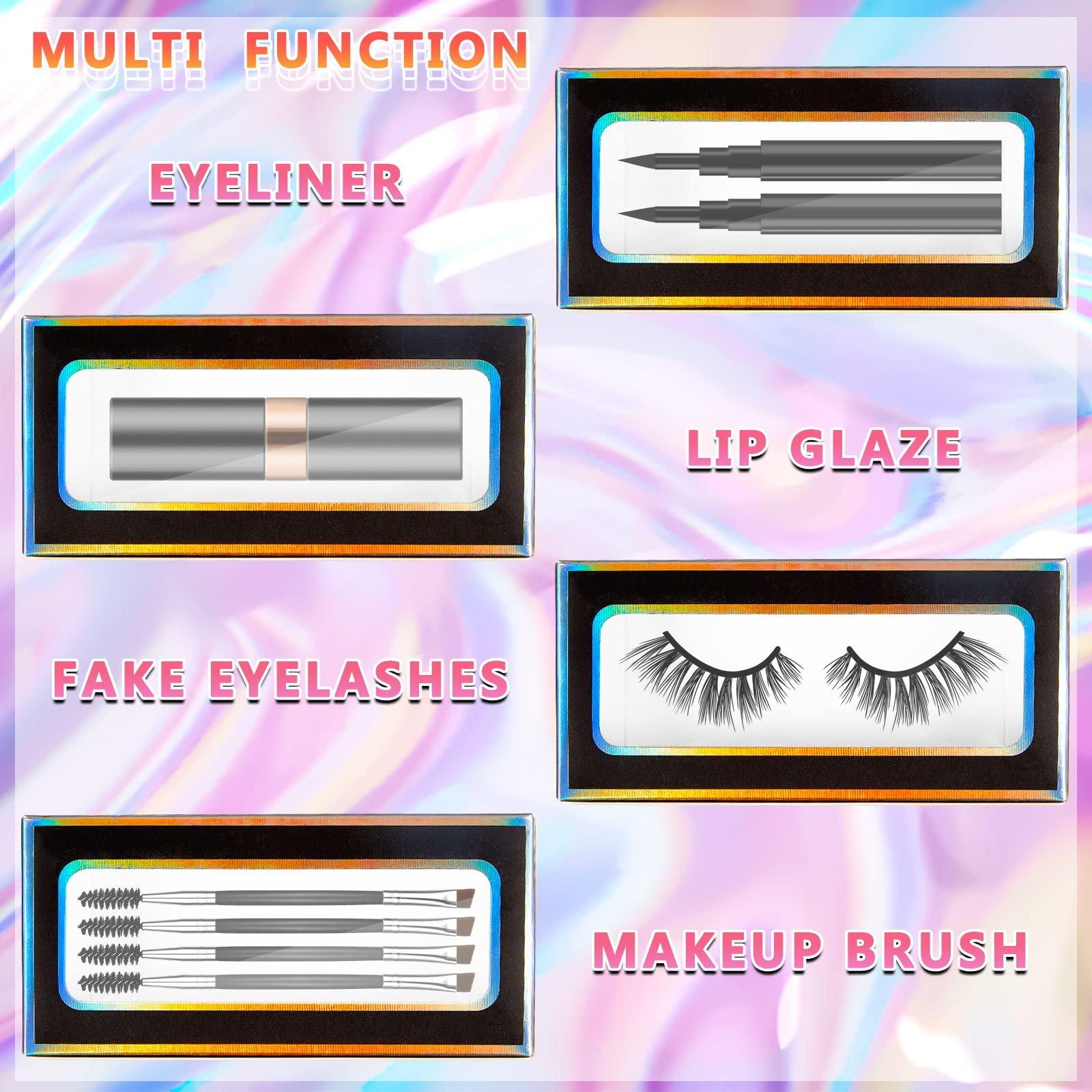 Crtiin Crtiin 60 Pcs Empty Press on Nails Packaging Box Set 30 Clear Glitter Paper Eyelash Storage Box and 30 Acrylic Nail Display Stand Holder with 1 Red Double Sided Tapes for Salon Home Office