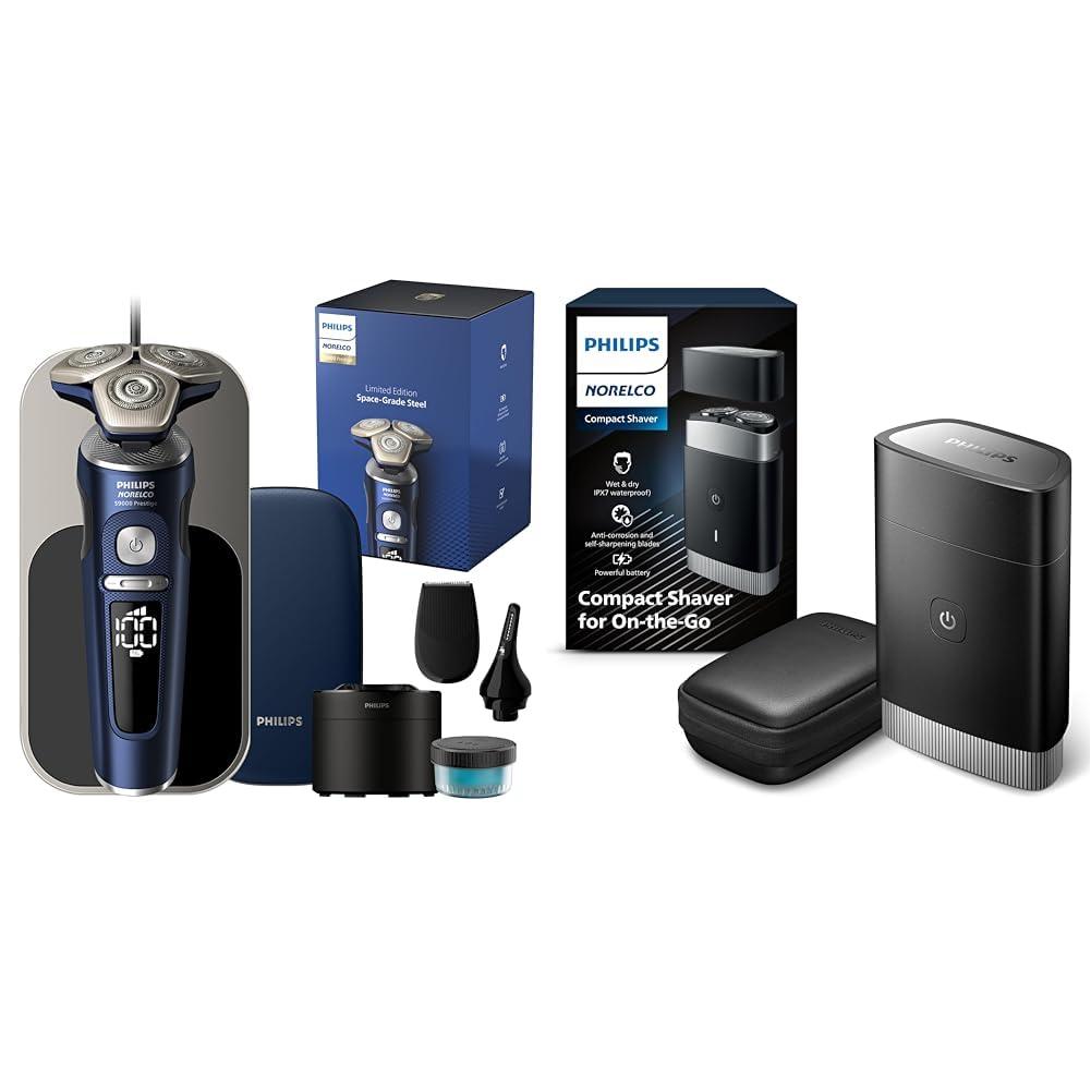 Philips Norelco Philips Norelco Home & Away Shave Duo Includes Philips Norelco 9000 Prestige Space Grade Edition (SP9886/89) + Compact Shaver (PQ888/81)