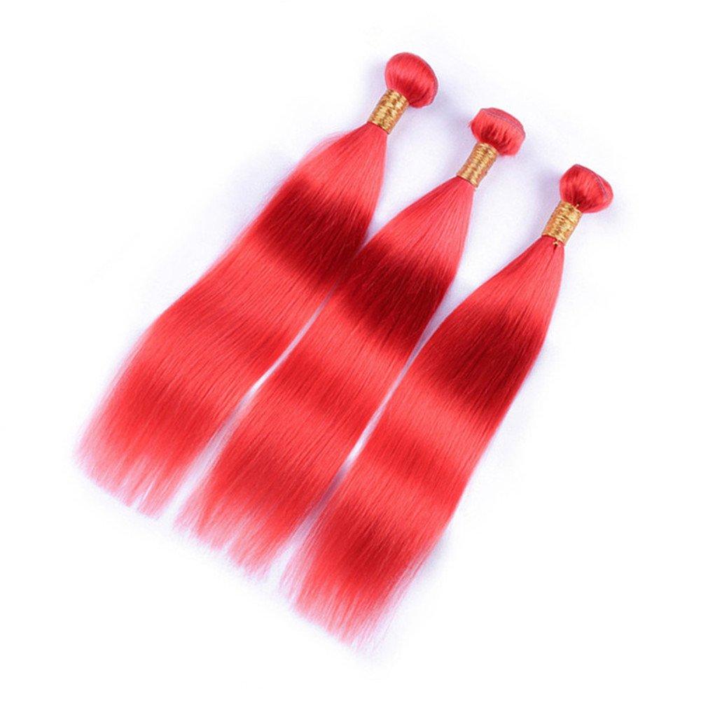 Tony beauty hair Tony Beauty Hair Virgin Brazilian Red Hair Weave Bundles with Full Lace Frontal Silky Straight Colored Red Brazilian Human Hair Bundles 3Pcs with 13x4 Lace Frontal Closure (24 24 24+24)