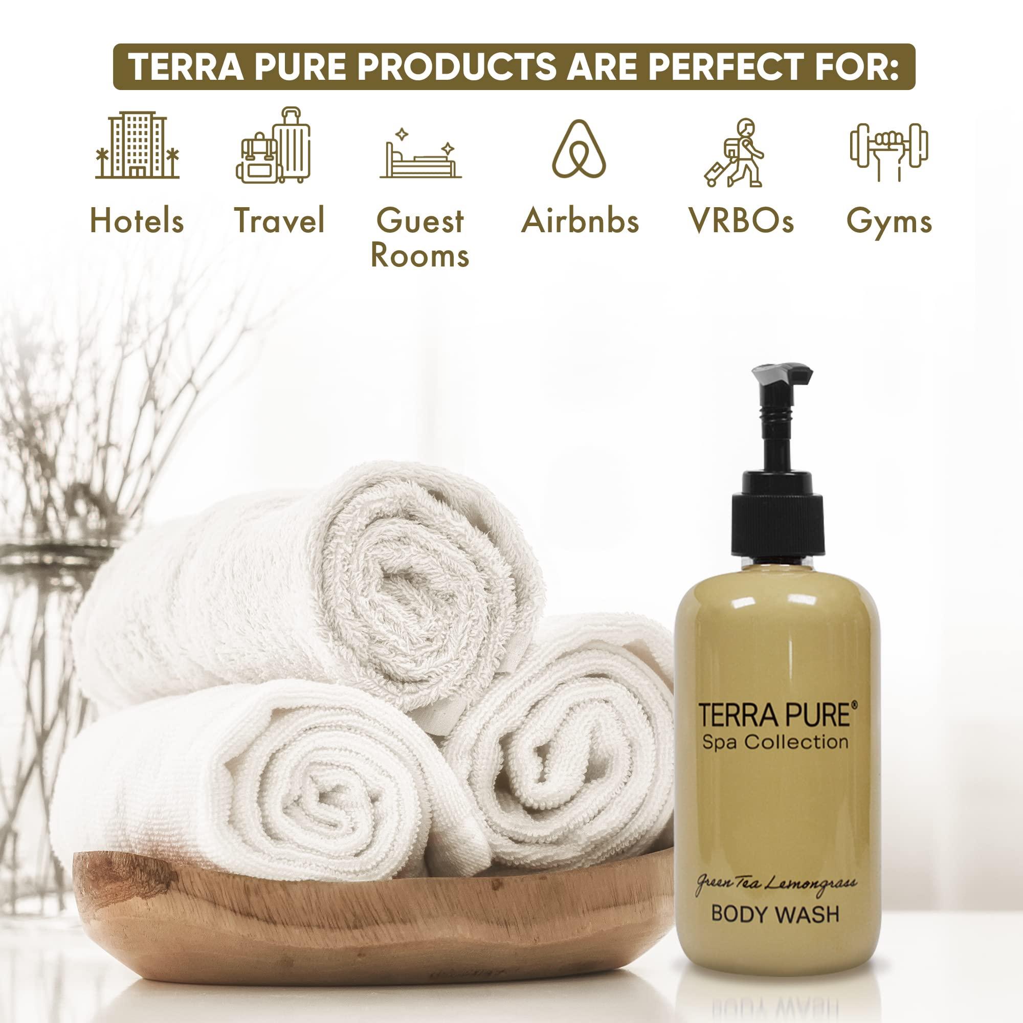 Terra Pure Terra Pure Shampoo, Conditioner and Body Wash | Spa Collection | Hotel Amenities in Pump Bottle | 10.14 oz. / 300 ml