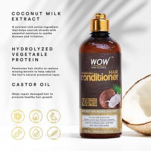 WOW Skin Science WOW Skin Science Coconut Milk Hair Conditioner for Dry Hair - Deep Conditioner for Dry Damaged Hair Sulfate Free Conditioner - Curly Hair Conditioner - Conditioner for Men & Women