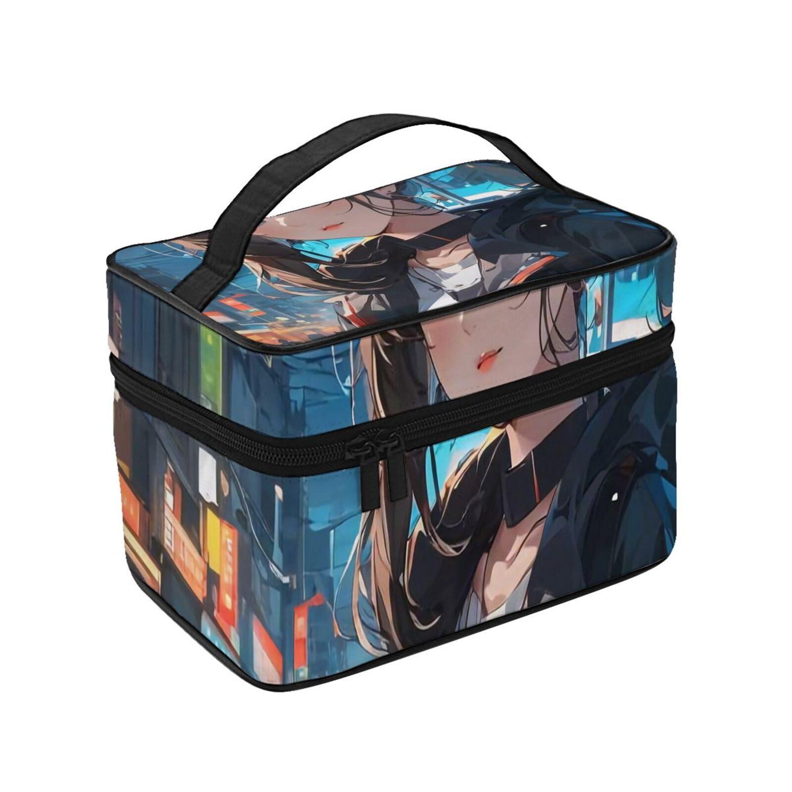 QASDFGHR QASDFGHR Small cool wallpapers Print Makeup Bag,Travel Cosmetic Bag with Zipper for Women Square Make Up Bags Organizer