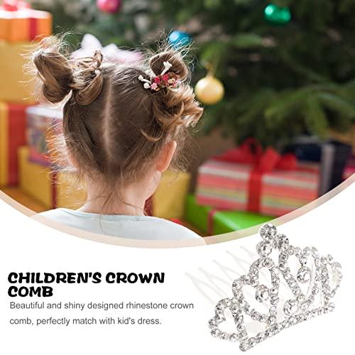 Lurrose Lurrose 4 Pcs Mini Tiara Hair Comb Princess Tiara Comb Princess Comb Shiny Rhinestone Tiara Crystal Rhinestone, Tiara Crystal Headband for Girls