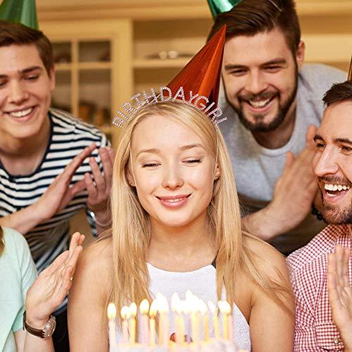 AOPRIE AOPRIE Birthday Girl Headband Birthday Tiara for Women Girls Happy Birthday Princess Crown Rhinestone Happy Birthday Accessories, Rose Gold
