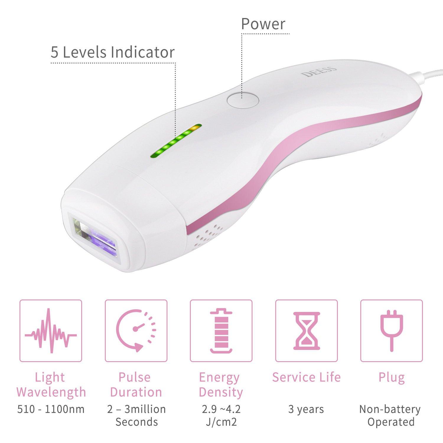DEESS DEESS IPL Hair Removal Device, GP589 Unlimited Flashes Laser Hair Removal for Women & Men, Long-Lasting Result & Safe, At-Home Hair Remover System for Face, Bikini Line, Whole Body