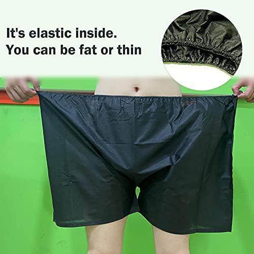 Starrise 50 Pcs Disposable Paper Shorts Medical Salon unisex Black Boxer Shorts Nonwoven Exam Massage Spa Underwear (50pcs)