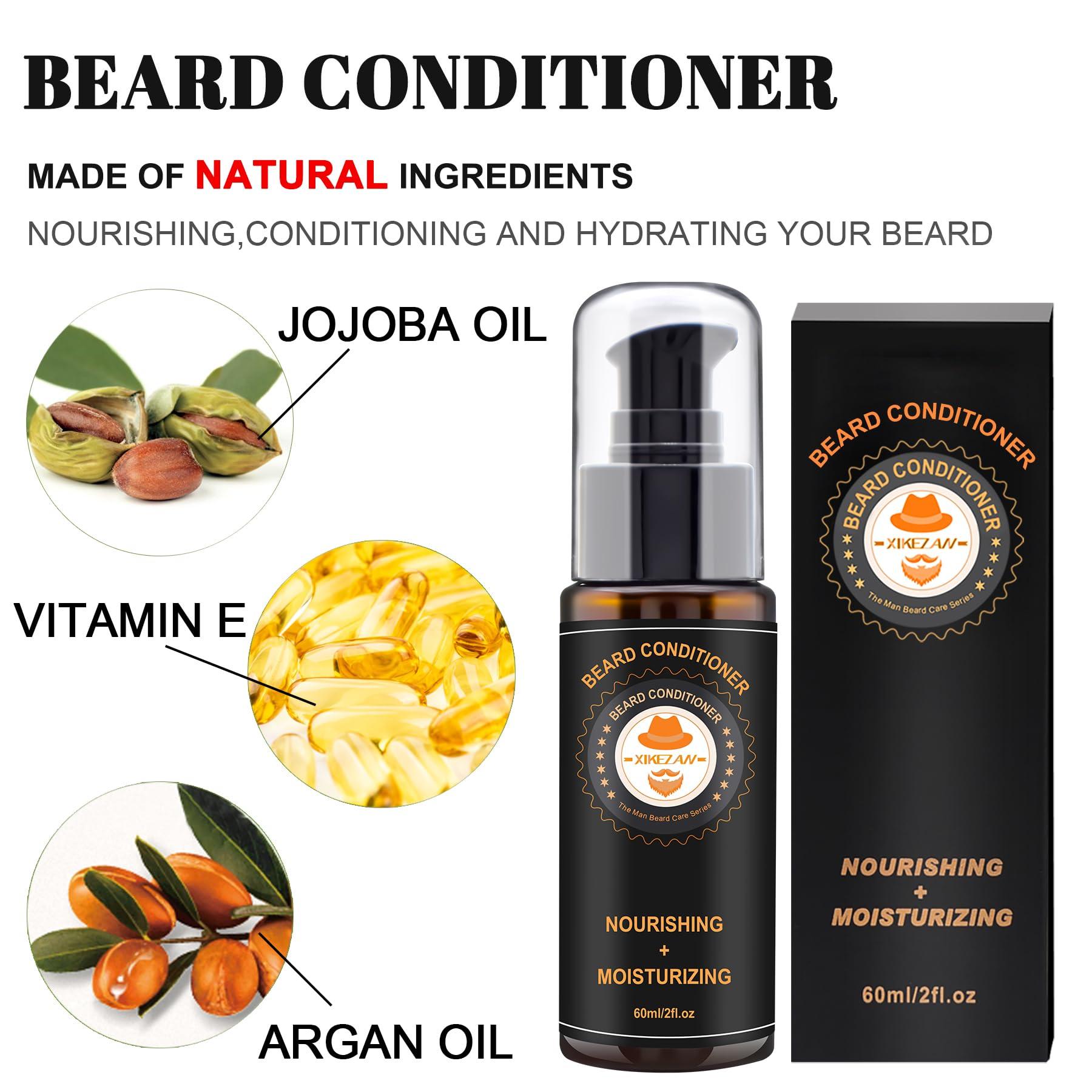 XIKEZAN XIKEZAN Beard Grooming Kit w/Beard Conditioner,Beard Oil,Beard Balm,Beard Brush,Beard Wash,Beard Comb,Beard Scissor,Bag,E-Book,Birthday Gifts Valentines Gifts for Men Him Dad Husband Boyfriend