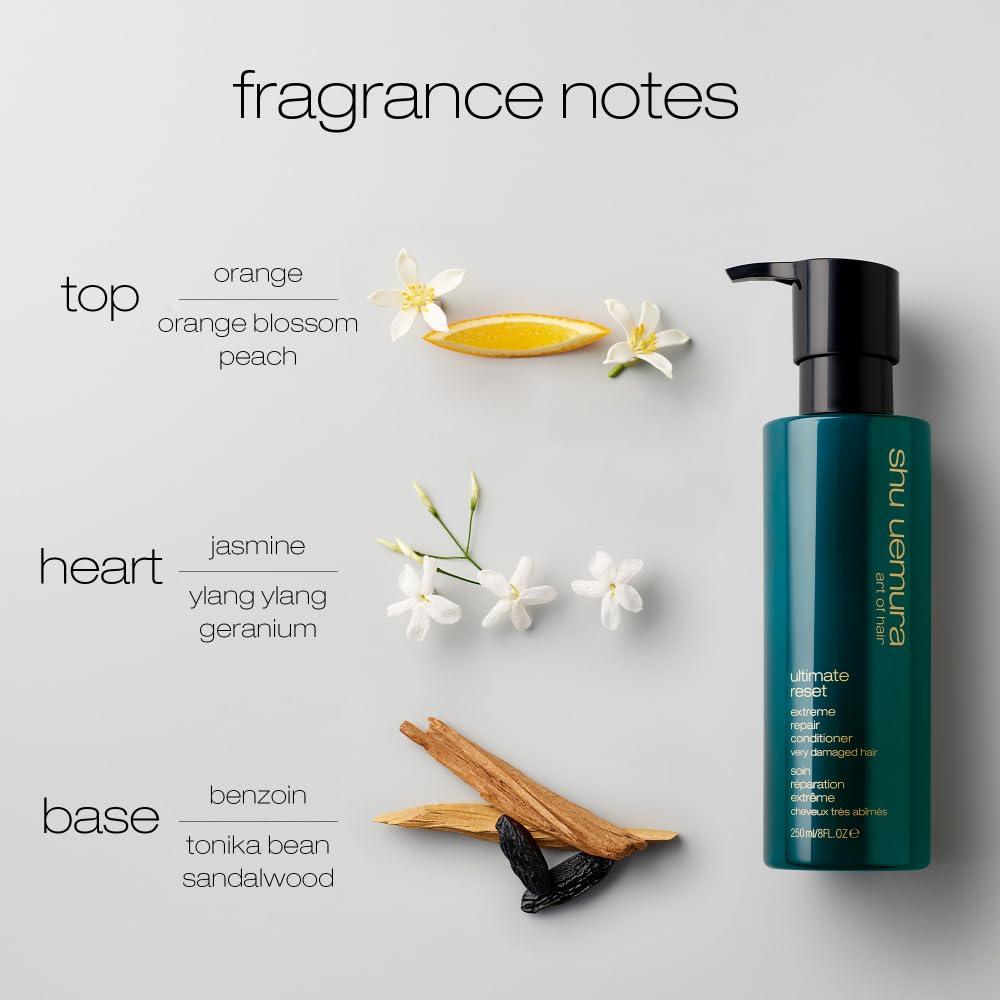 Shu Uemura Art Of Hair Shu Uemura Ultimate Reset Extreme Repair Shampoo & Conditioner Set for Fine-to-Medium Hair | With Japanese Rice Extract | For Dry and Very Damaged Hair | Deeply Conditions and Nourishes