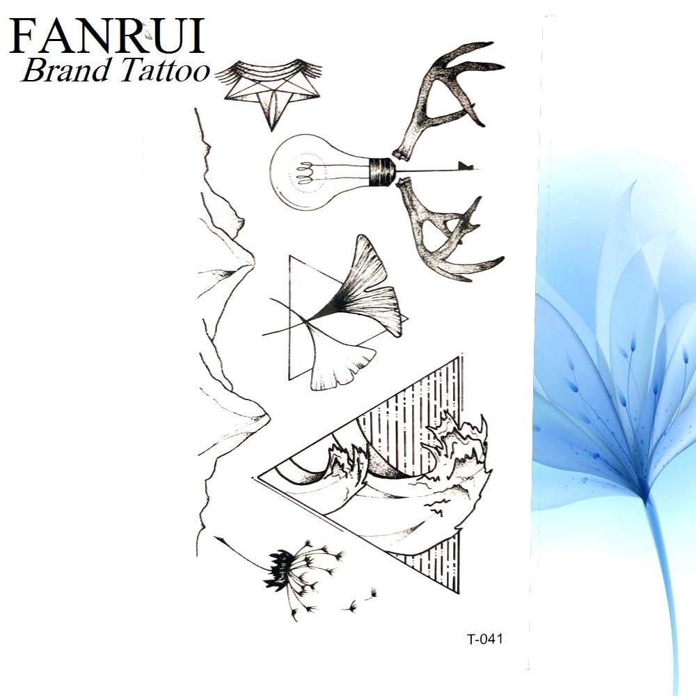 TTHUONG THATHU Summer Hot Triangle Geometric Black Mountain Waterproof Tattoo Arrow Women Body Arm Art Drawing Tattoo Men Cool Hand Chain Tatto