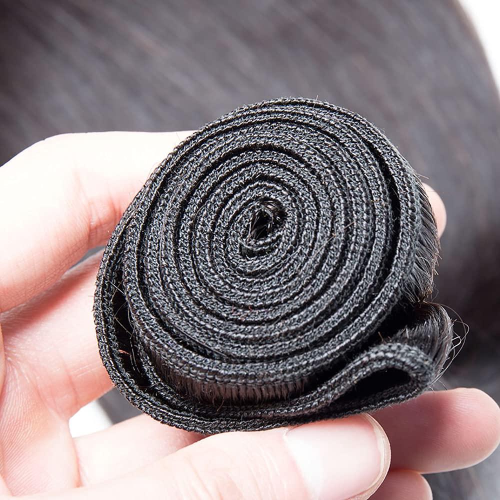 NecvDcvs 22 24 Inch Body Wave Bundles Human Hair #1B Body Wave Human Hair Weave 2 Bundles 100% Unprocessed Brazilian Virgin Hair Body Wave Bundles Human Hair Extensions for Black Women