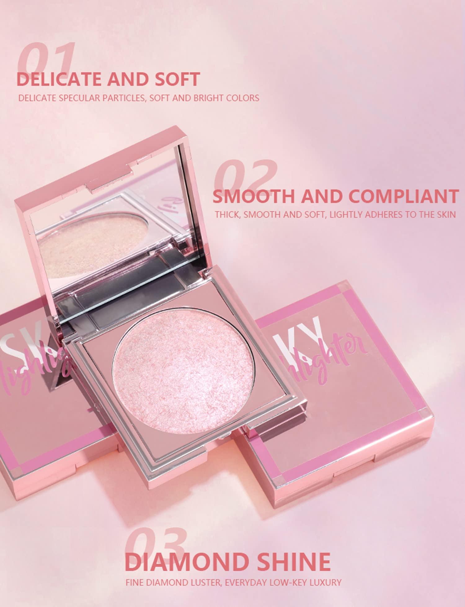 MAEPEOR MAEPEOR Face Highlighter Palette 8 Colors Smooth Shimmer Highlighter Palette Longlasting Shiny Face Illuminator Highlighter Makeup (02 Gilt Purple)