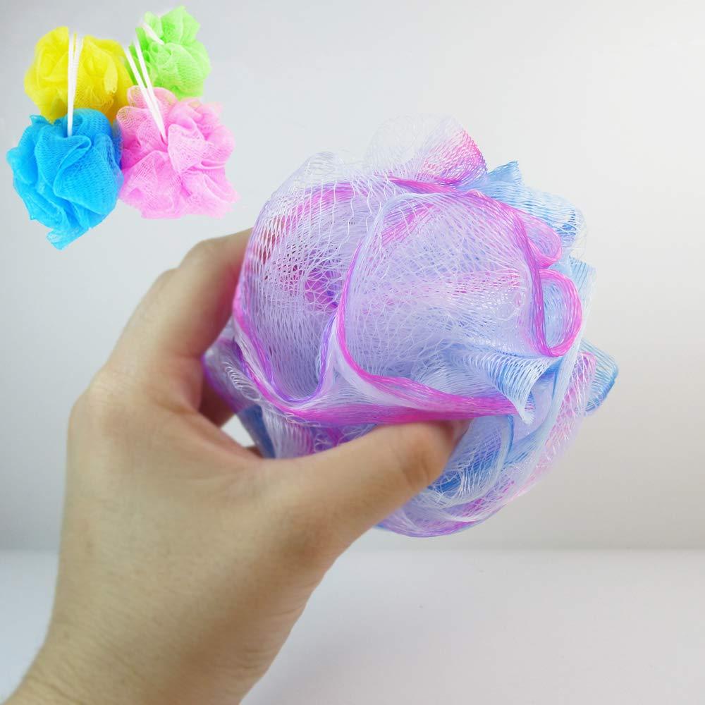 AllTopBargains 8 Bath Shower Puff Sponges Loofah Mesh Ball Exfoliating Body Brush Scrubber Wash