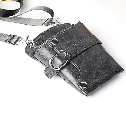 boshiho Scissors Pouch PU Leather Salon Barber Hairdressing Scissors Holster Hair Stylist Tools Bag Comb Shear Holster Waist Shoulder Belt (Grey)