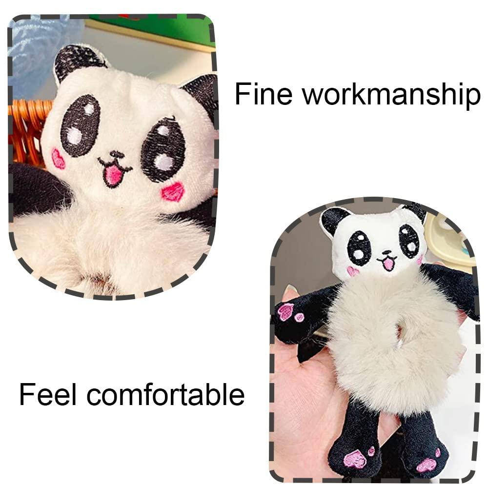 LELEVTXP Hair Tie Cartoon Panda Hair Band Cute Elastic Hair Scrunchy for Girls Women