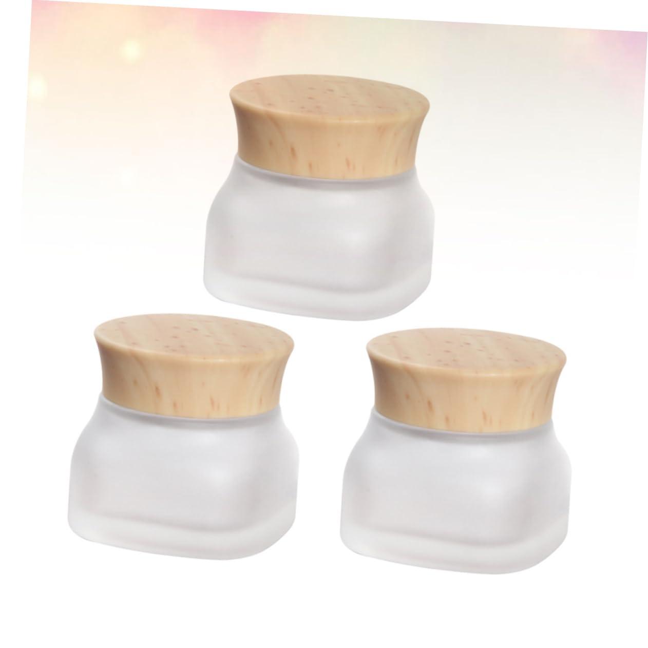 NOLITOY NOLITOY 3pcs Glass Cosmetics Jars Containers with Lids Small Cosmetic Container Cosmetic Bottle Refillable Empty Cosmetic Containers Sample Jar Container with Lid Glass Lotion Jar