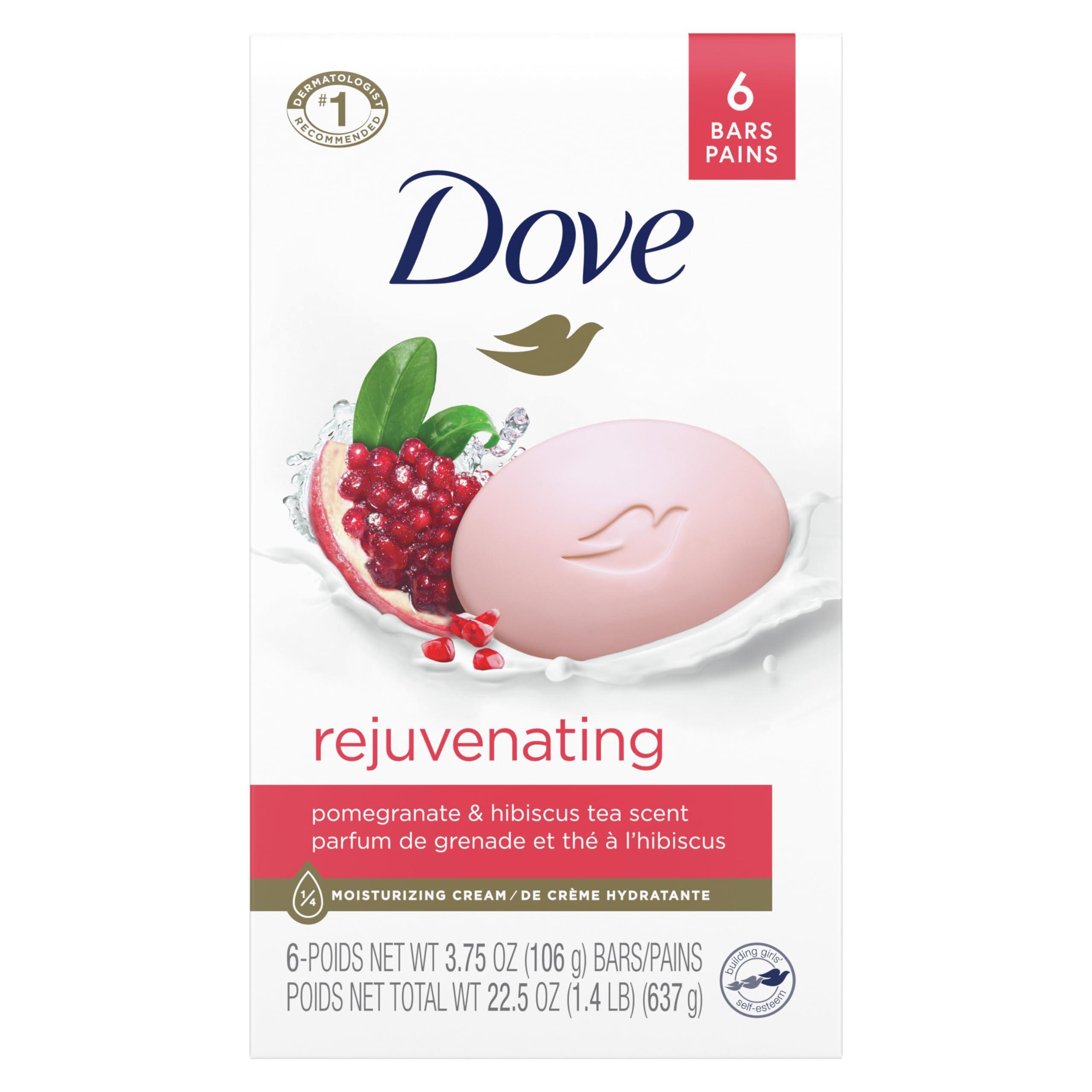 Dove Dove Beauty Bar Gentle Cleanser with Moisturizing Cream Pink and Original Scent Bars for Softer Smoother More Radiant Skin 6 Bars Total
