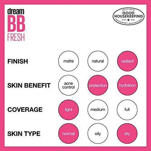 Maybelline New York Maybelline Dream Fresh BB 8-in-1 Beauty Balm Skin Perfector SPF 30, Light/Medium, 1 oz (Pack of 2)