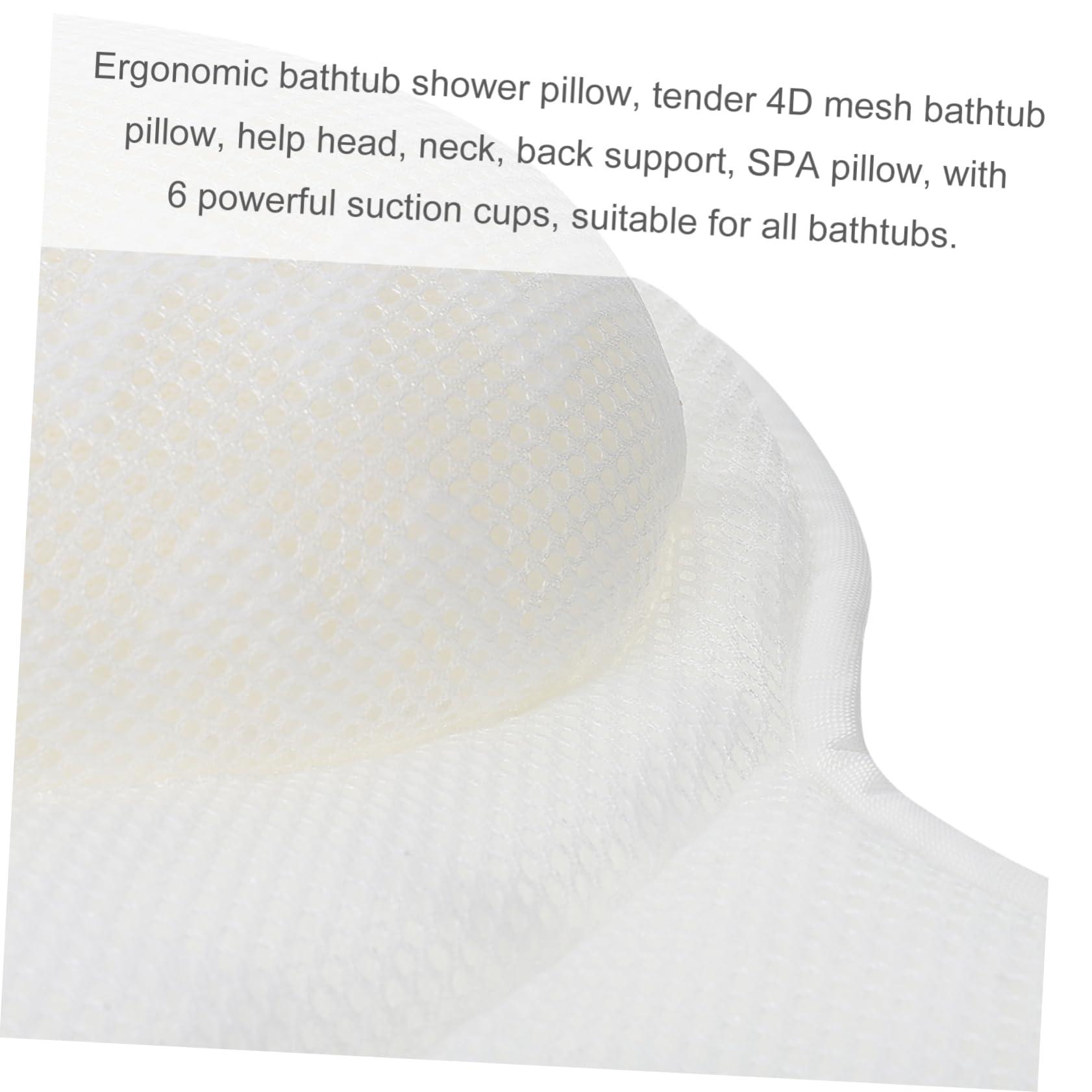 Healeved Healeved 1pc 3D Bathtub Pillow Bath Spa Bath Headrest Pillow Shower Neck Pillows Bath Head Cushion Relaxing Spa Suction Bathtub Pillow Fishtail 100% Polyester Fiber Bath Products White, 40X36CM