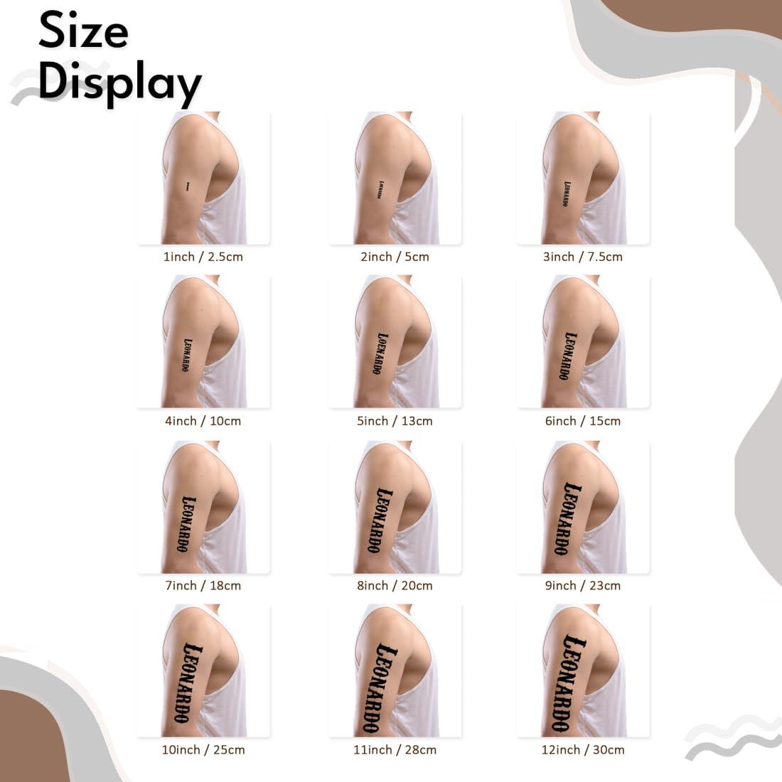 TESFANS TESFANS Custom Realistic Temporary Tattoos, Personalized Name Text Designs, DIY Create Your Own Fake Tattoos for Adults, Men & Women, Perfect for Gifting & Special Occasions