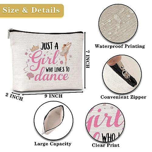 GREOXG GREOXG Just A Girl Who Loves to Dance Makeup Bag Ballerina Cosmetic Travel Bag Dancer Friendship Gifts for Dance Lovers Girls Teens Women Birthday Christmas-A35