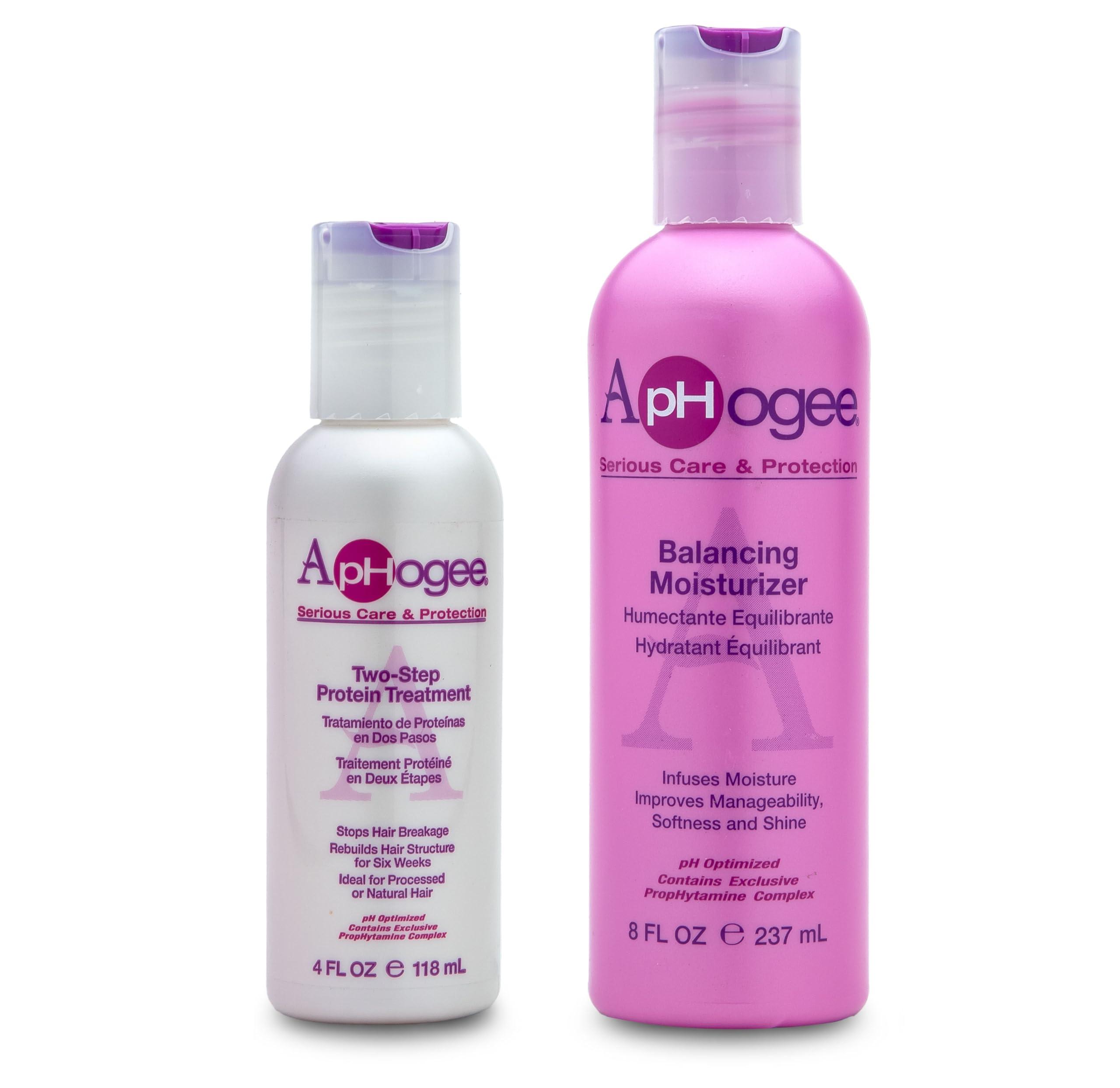 Aphogee Aphogee Serious Hair Care Double Bundle (Twostep Protein Treatment 4 Fl Oz and Balancing Moisturizer 8 Fl Oz)