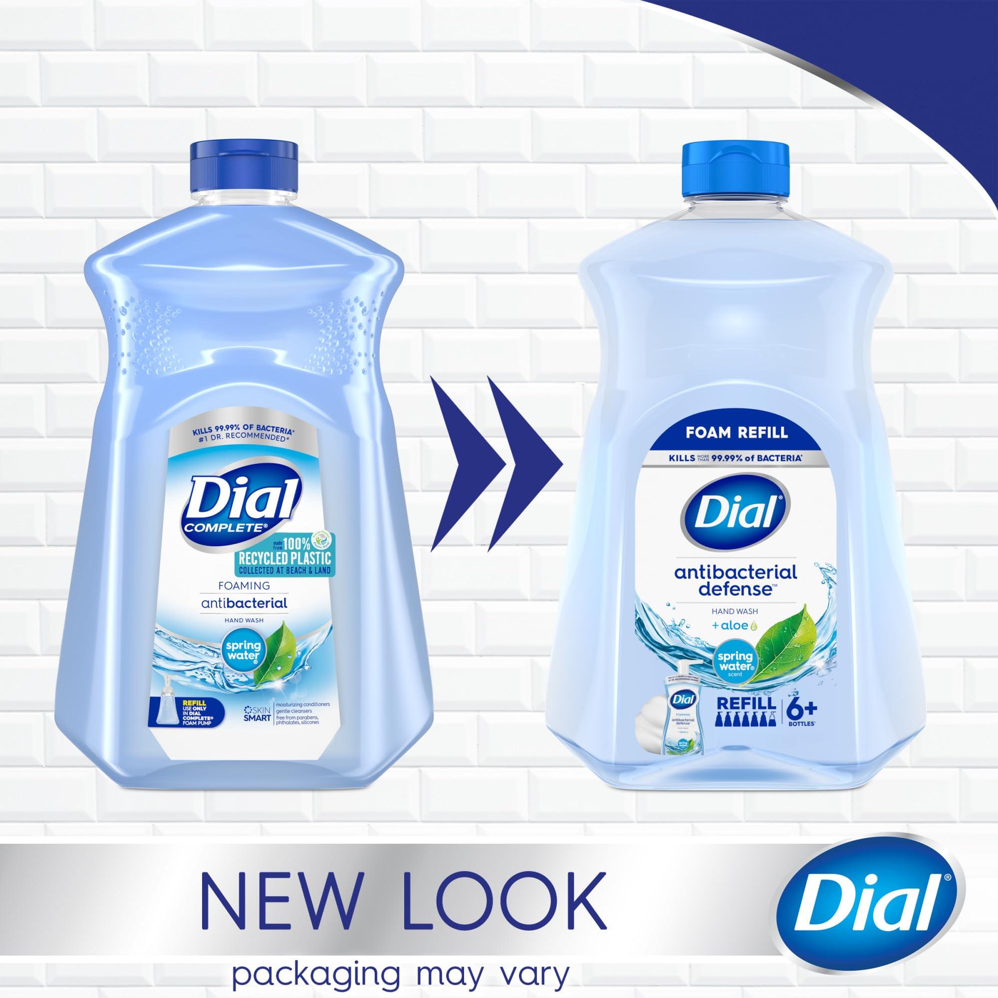 Dial Dial Antibacterial Foaming Hand Soap Spring Water Refill, 52 fl oz & Liquid Hand Soap Spring Water, 11 fl oz (Pack of 4)