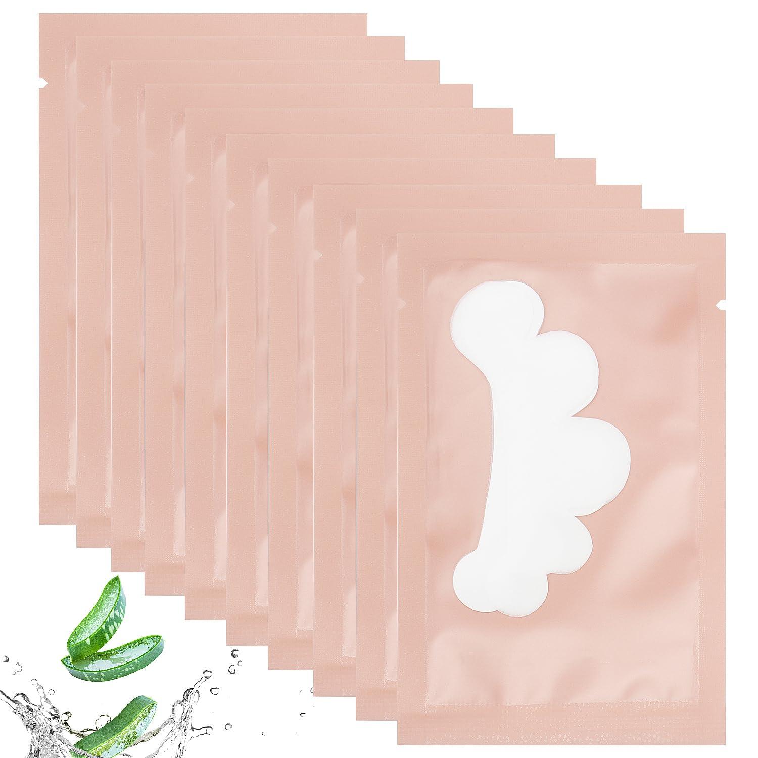 myaokue-up 50 Pairs Eye Gel Pads, Lint Free Under Eye Patches for Eyelash Extensions, Premium Eye Mask Beauty Tool Kit (Pink)