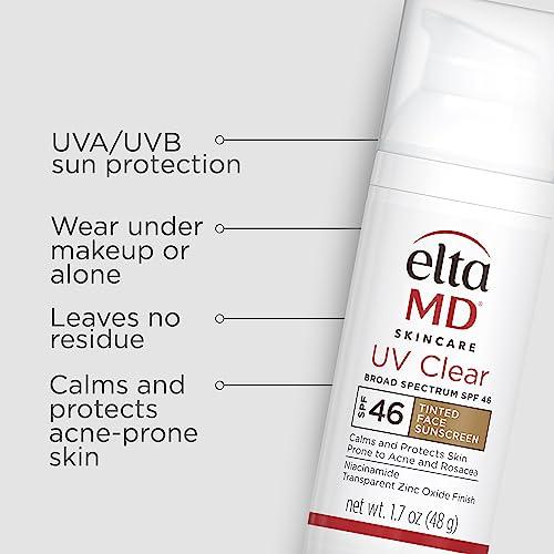 EltaMD EltaMD UV Clear Tinted Sunscreen for Face - Deep Tinted SPF 46 with Zinc Oxide, Oil-Free, Dermatologist Recommended, 1.7 oz (Pack of 2)