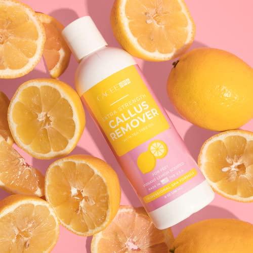 Cacee Cacee Callus Remover (8oz) and Corn Cutter Foot File Set for Feet, Gel Formula with Tea Tree Oil & Lemon Scent, Works Great with Foot Scrubber, Foot File, or Pumice Stone, Callous or Corn Remover