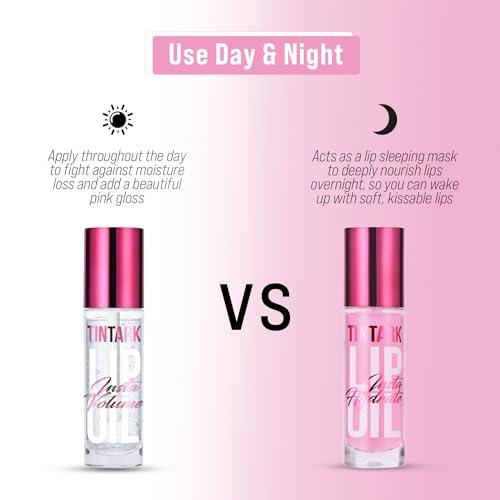 Tintark Lip Plumper Gloss 2 PCS, Natural Lips Plump Plumping Lip Oil, Lip Treatment for Dry Cracked Lips Reduces Lip Lines, Pia Colada Lips Plumpers, Mint &Cucumber Lips Moisturizer